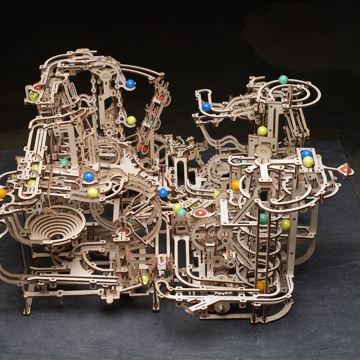 Ukidz LLC - Wholesale DIY Craft Kit - UGears Marble Run Spiral Hoist - 4 -Wooden 3D Puzzles - DIY3