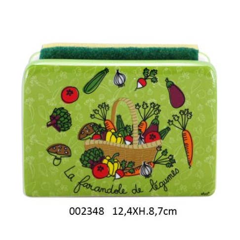 Faye - Wholesale Sponge Holder - Sponge holder + sponge 'Farandole' 12.4 X 4.7 X H.8.7 cm0