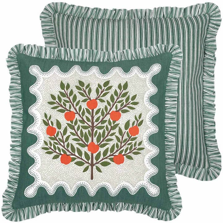 Apple Tree Ruffle Cushion Cover for wholesale by Safomasi