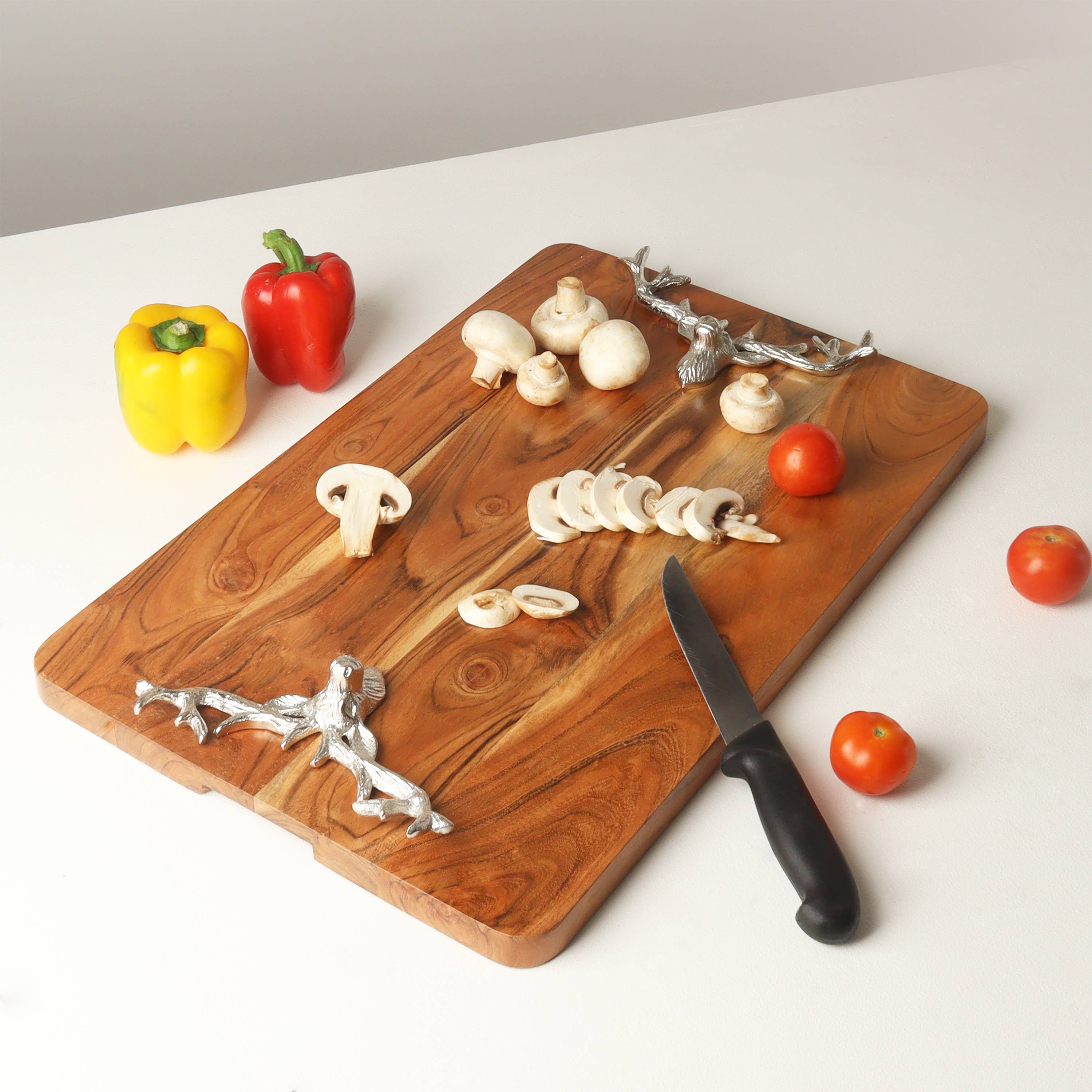 India Handicrafts Inc - Vente Décorations de table - Plateau en bois rectangulaire ReinDeer1