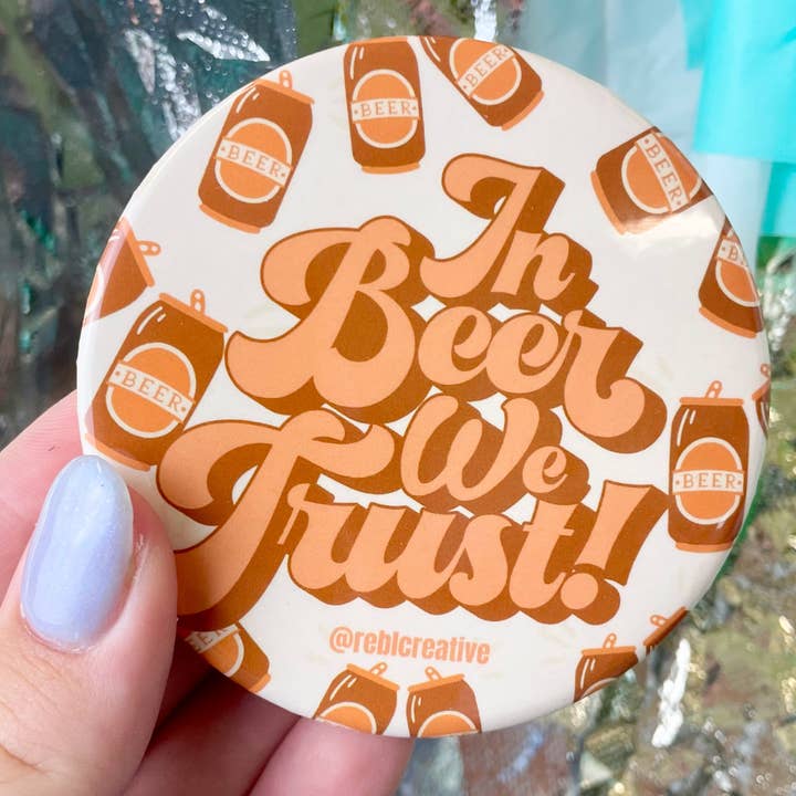 *Beer - Orange - Game Day Button for wholesale by REBL Creative