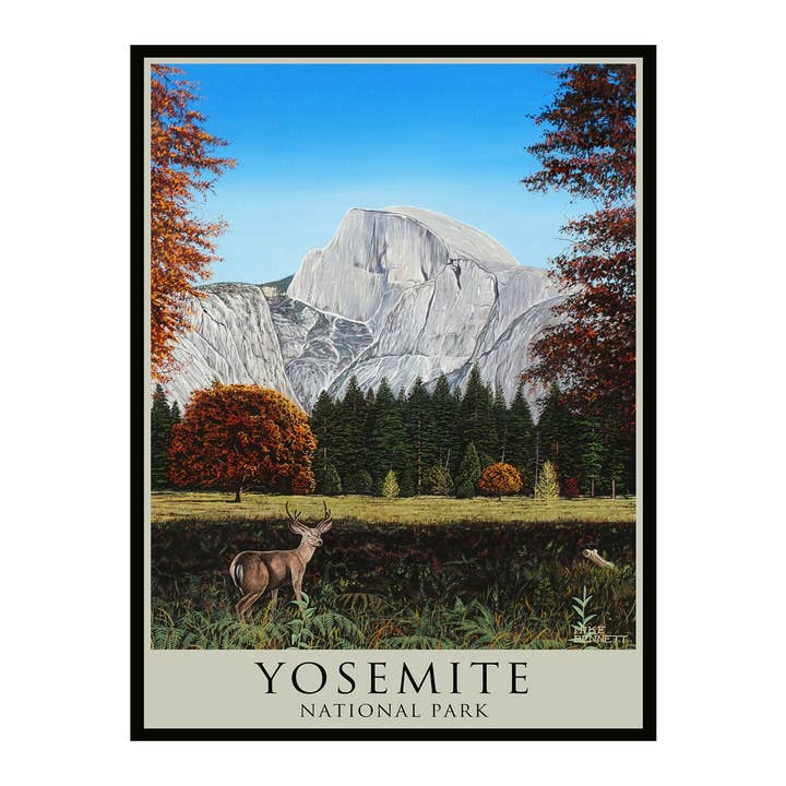 MB-31303 En Yosemite Halvkuppel & Hjorte 9x12 Udskriv for engroshandel hos Art of Place
