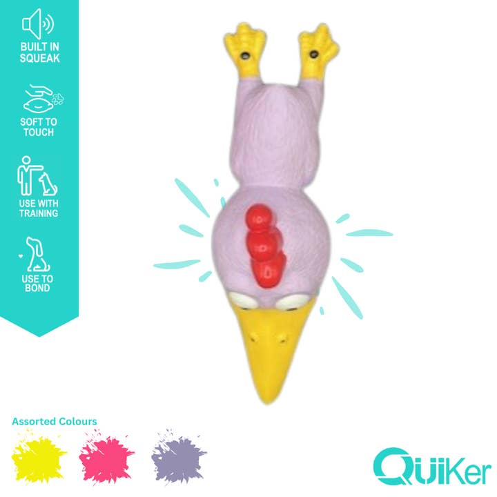 Quiker Pet Products – wholesale Pet squeaky toy – Dog – Latex Squeaky Big Head Chicken Dog Toy - 72pk4