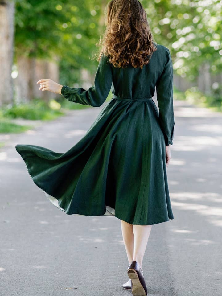 Son de Flor - Wholesale Dress - Women's - Wrap Dress, Long Sleeve4