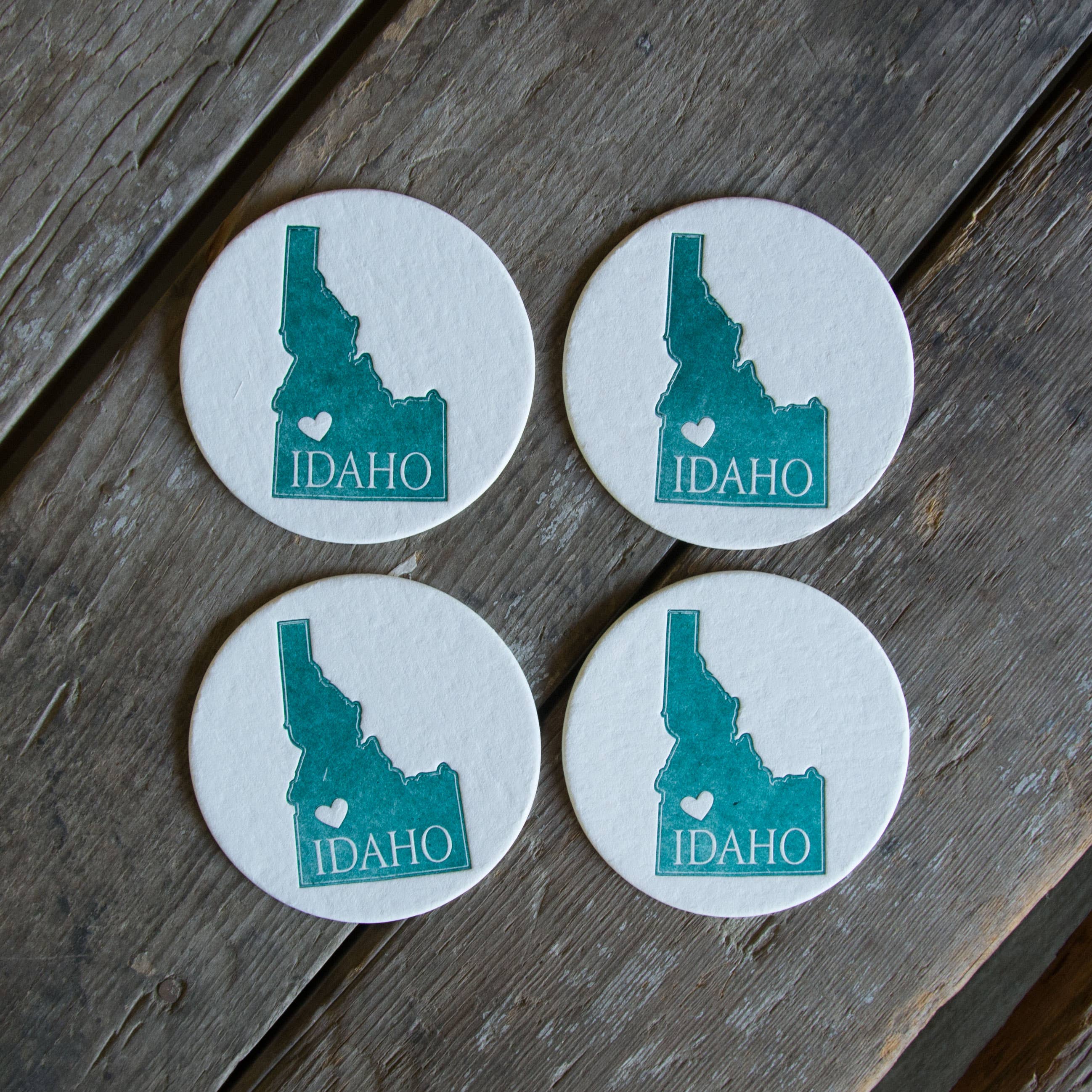 Ladybug Press - Wholesale Coasters - Idaho Heart Coasters1