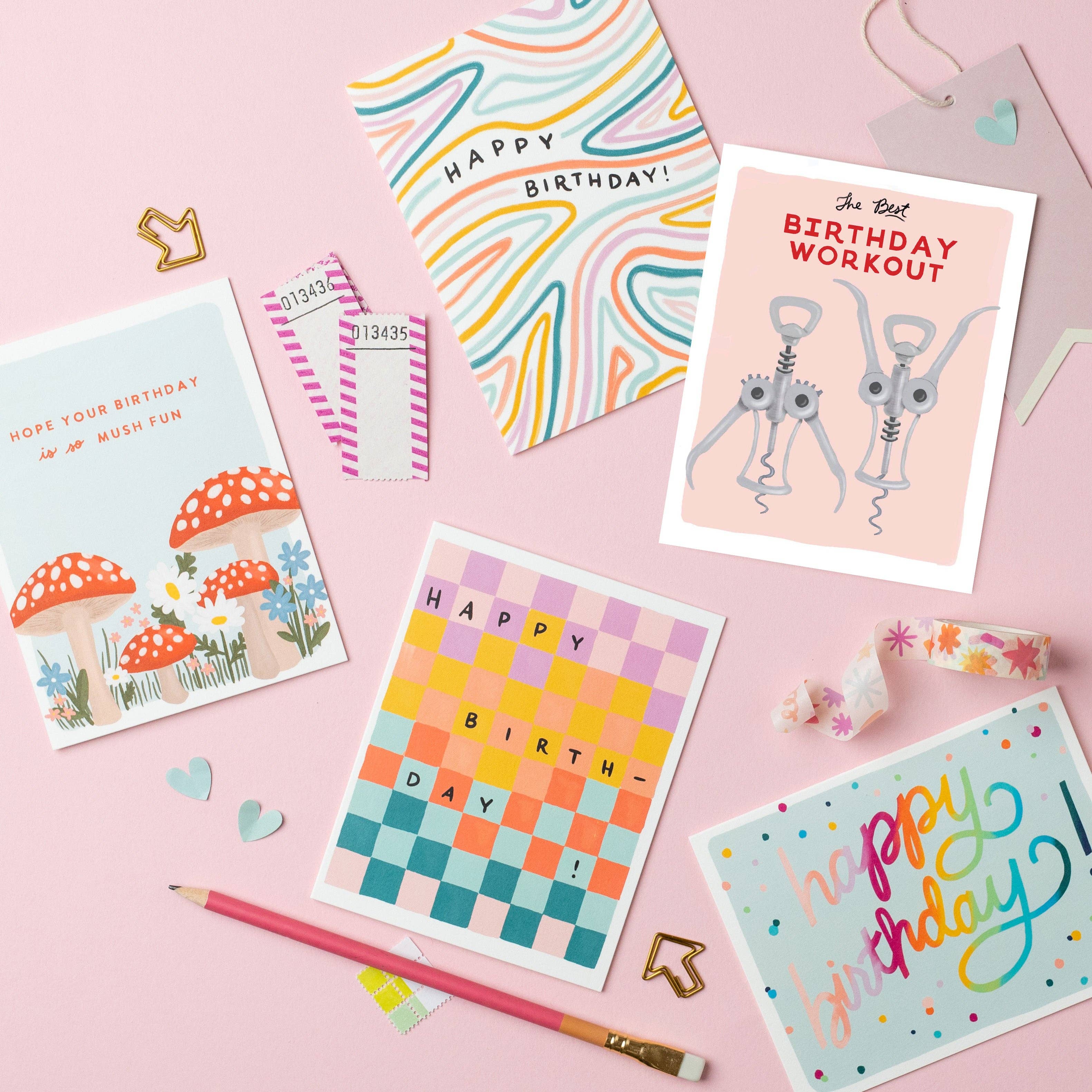 Slightly Stationery - Wholesale Birthday Card - Birthday Workout | Birthday Wine Card | Funny Birthday Card1