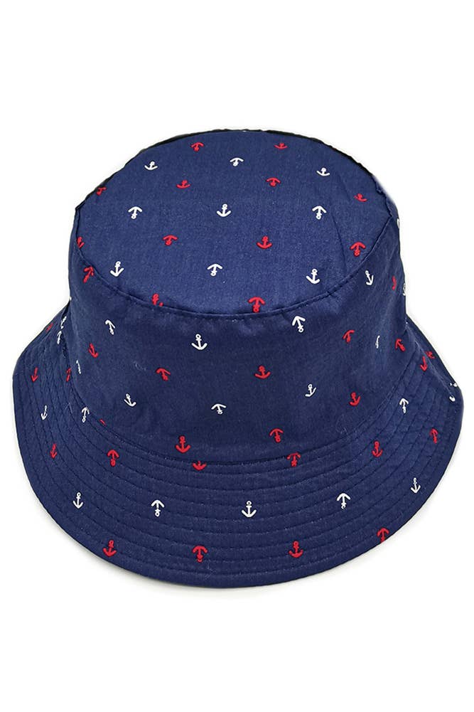 Hana - Wholesale Bucket Hat - Women's - Anchor Pattern Print Bucket Hat8