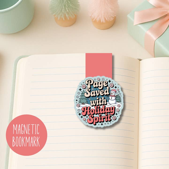 Page Saved with Holiday Spirit Magnetic Bookmark for wholesale by Auburn Row Design