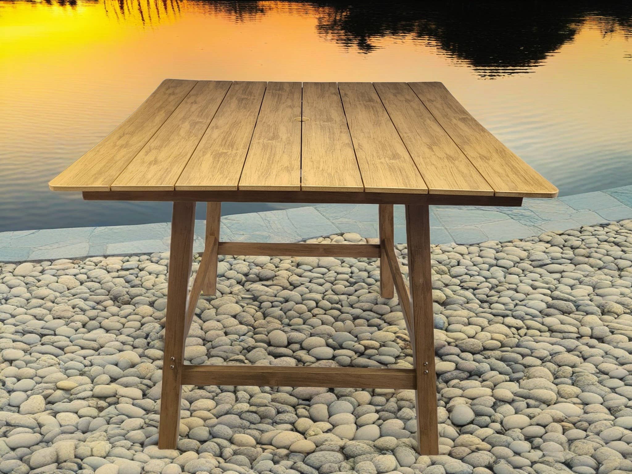 Hinkle Chair Company – Engroshandel Terrassebord – Trækorn Poly - Barbord - Teak2