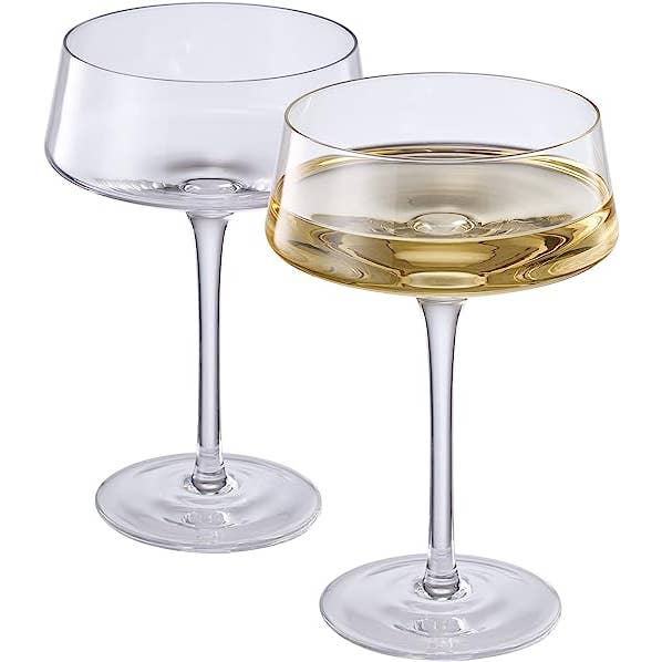 The Wine Savant / Khen Glassware - Wholesale Cocktail/Liquor Glass - Martini Glass Set of 2 | 10oz | Crystal Martini with Spoon