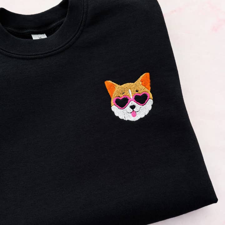 Imperfect Corgi Love Crewneck for wholesale by The Happy Headband Co