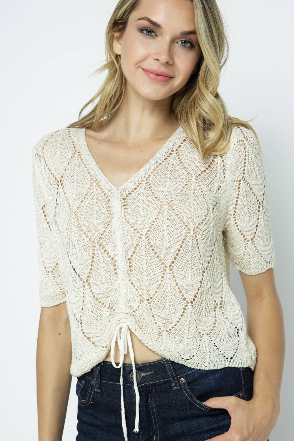 Verte - Wholesale Knit Top - Women's - CROCHET KNIT TOP_788-4390246