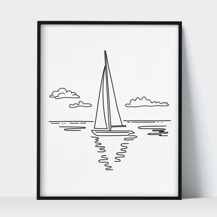 Hobby Sailing Unframed Art Print for wholesale by Scenic Route Shop