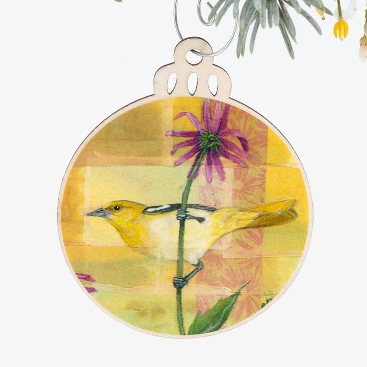 Bullock's Oriole Ornament | Christmas Ornament | Bird Ornament | Wooden Bird Ornament | Bird Art | Bird Painting | Gift for Her | Bird Gift for wholesale by Orphan Girl Fine Art