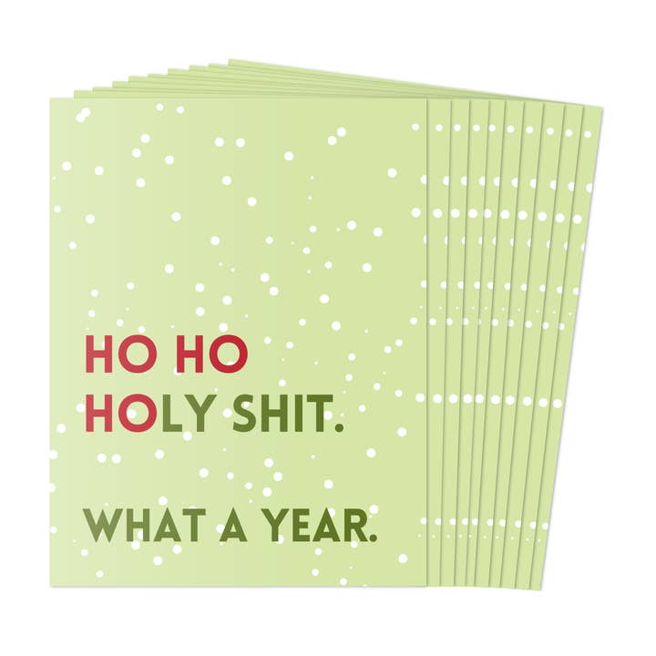 Naughty Holiday Greeting Cards Pack of 10 (Holy S*hit) for wholesale by ALY LOU®