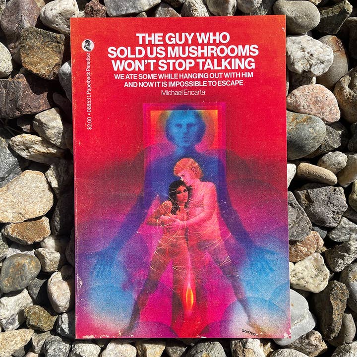 The Guy Who Sold Us Mushrooms Won't Stop Talking Postcard for wholesale by Paperback Paradise