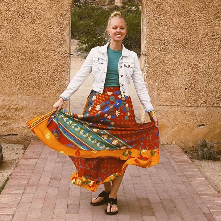 Darn Good Yarn - Wholesale Skirt - Women's - Sari Wrap Skirt