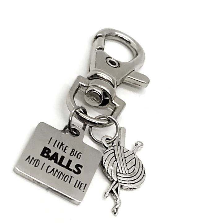 Charm de sac, Cadeau de tricot, I Like Big Balls, Charm de sac à tricoter, Charm de sac à tricoter, Cadeaux de groupe de tricotage, Charms de tricot, Charms de tricot pour la vente par JKCE Designs
