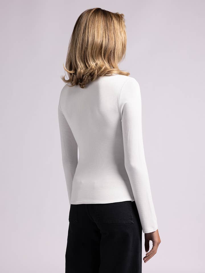 Weekend Los Angeles - Wholesale Knit Top - Women's - Mock Neck Microribbed Long Sleeve - MONROE TOP7