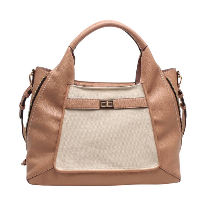 Tote bag worn on the shoulder and crossbody, with decorative clasp for wholesale by BESTINI