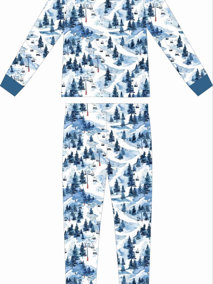 Conjunto de Pijama de Dos Piezas de Bambú para Esquí Alpino para venta al por mayor de Evvie Bean's