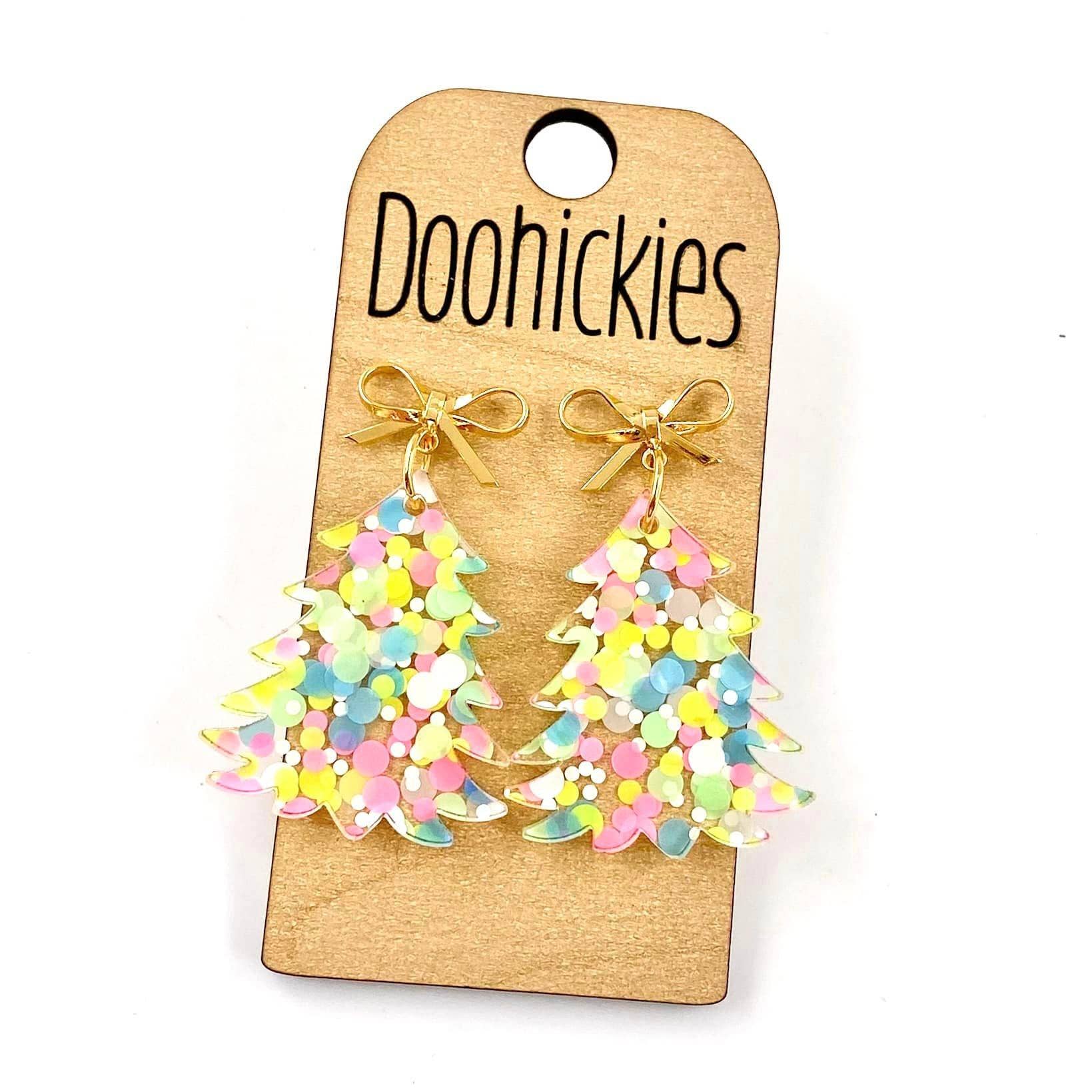 Doohickies - Wholesale Hangende/ronde oorbellen - Feestelijke Bomen - Kerstmis Acryl Oorbellen1