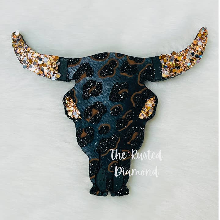The Rusted Diamond - Wholesale Car Freshener - Women's - Leopard Bull Skull Freshie1