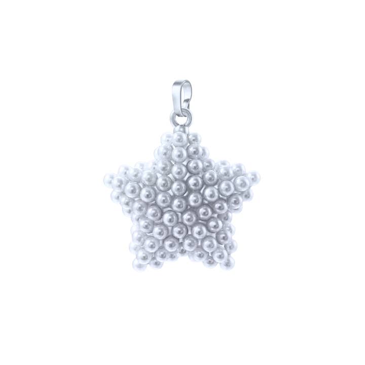 Coco Luna Collection - Wholesale Individual Charm/Pendant - Silver Pearl Star Charm Jewellery Charms1