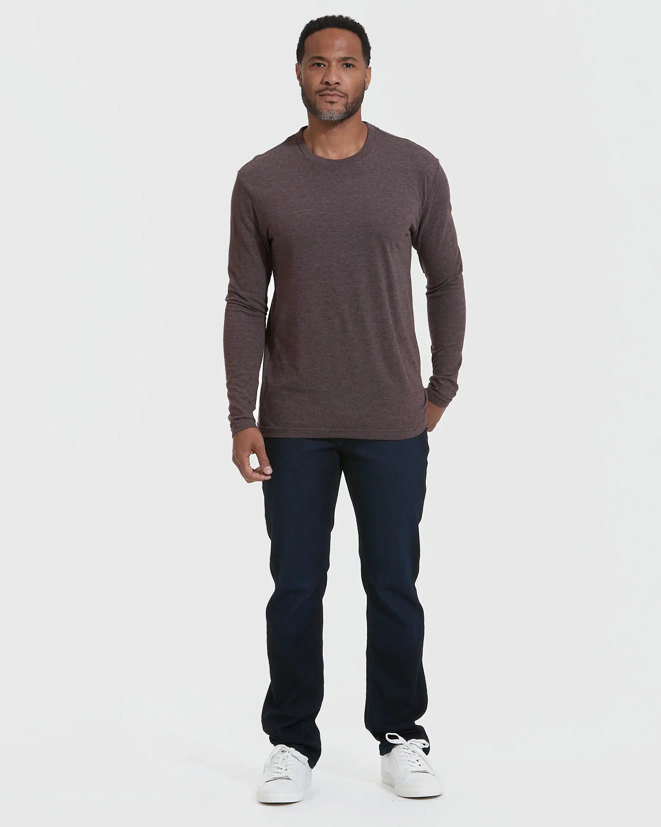 True Classic - Wholesale T-Shirt - Men's - Long Sleeve T-Shirt | Crew Neck | Heather Dark Oak5