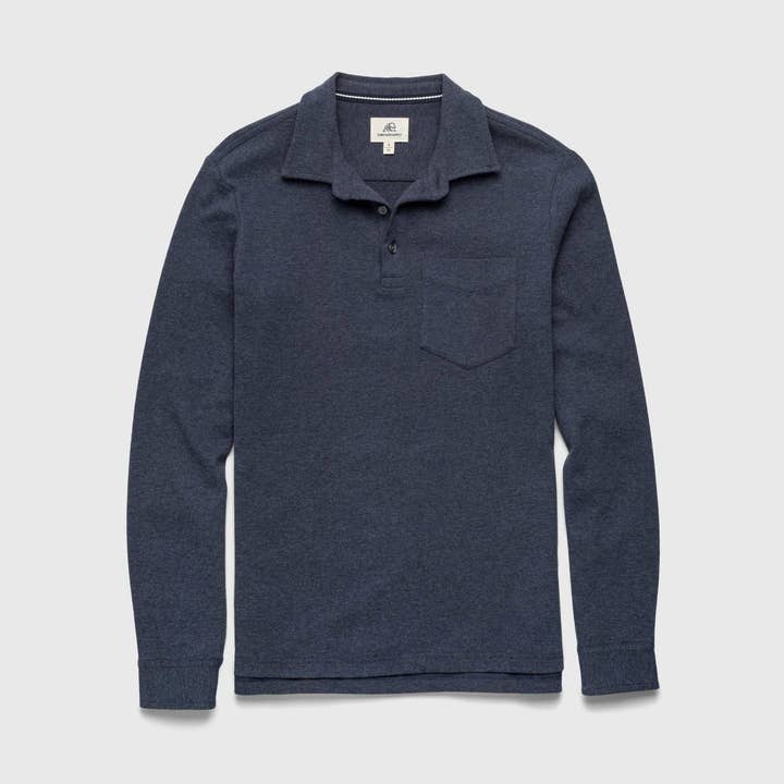 Polo en polaire Cary - Bleu marine chiné pour la vente par SURFSIDESUPPLY