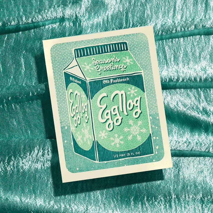 Bromstad Printing Co. - Wholesale Season's Greetings Card - Eggnog - Risograph Holiday Card