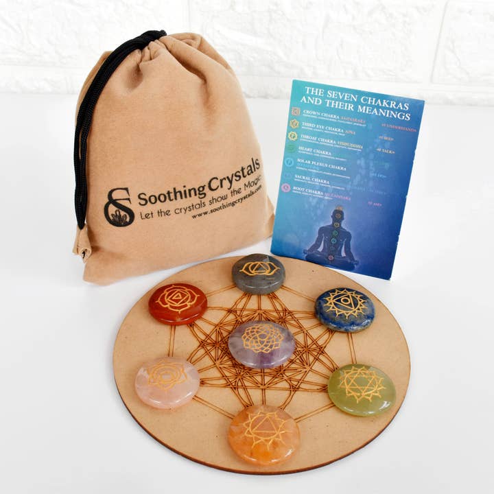 Soothing Crystals - Wholesale Spiritual Stone/Crystal - Round Stones Set | 7 Chakra Reiki | Chakra Crystals Set1