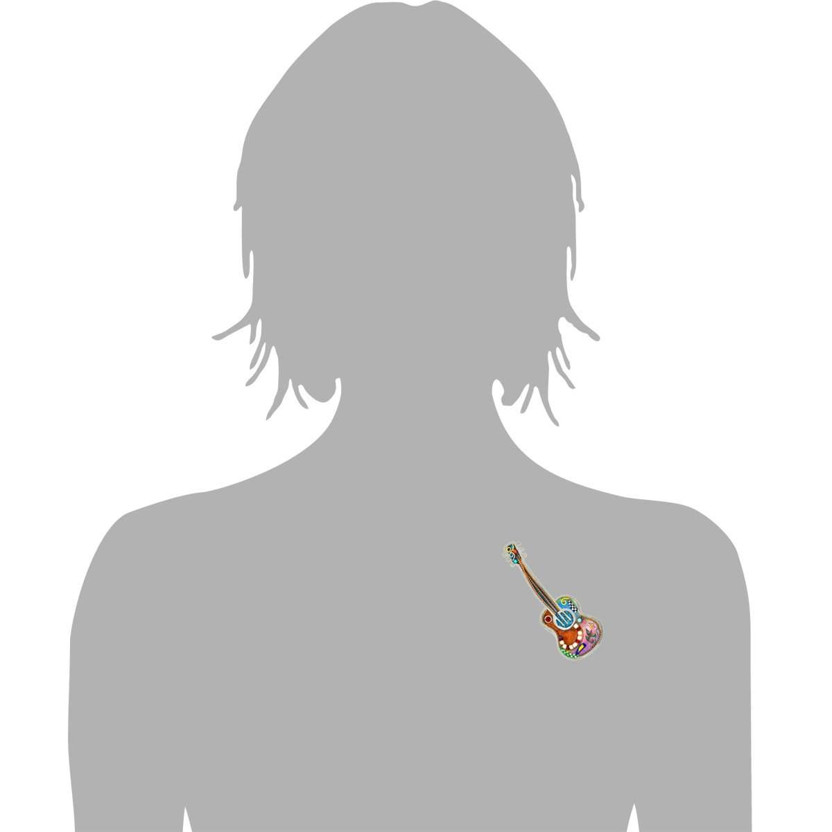 Seeka Jewelry and Judaica - Wholesale Broche - Seeka Sparkling Acoustic Folk Gitaar Broche Pin2