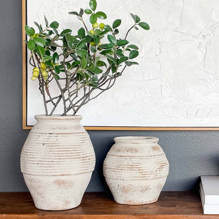 Hycroft Home Decor - Wholesale Vase - Toscana Rustic Vintage-Style Terracotta Vase with Aged Look