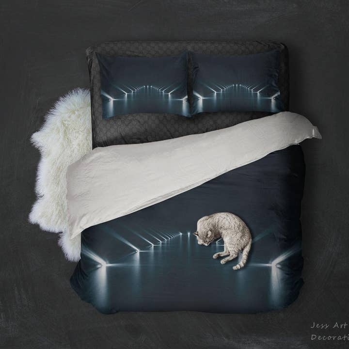 Ensemble de housse de couette d'éclairage nocturne 3D Ensemble de literie Taies d'oreiller 59 pour la vente par Jess Art Decoration