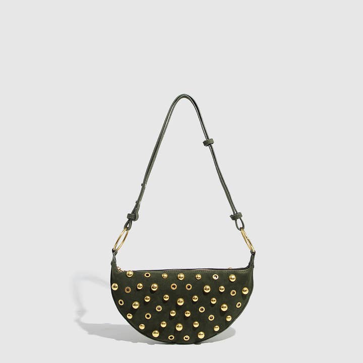 Dipped Shop - Wholesale Shoulder Bag - Women's - Trendy Studded Polka Dot Shoulder Bag DP25E4543