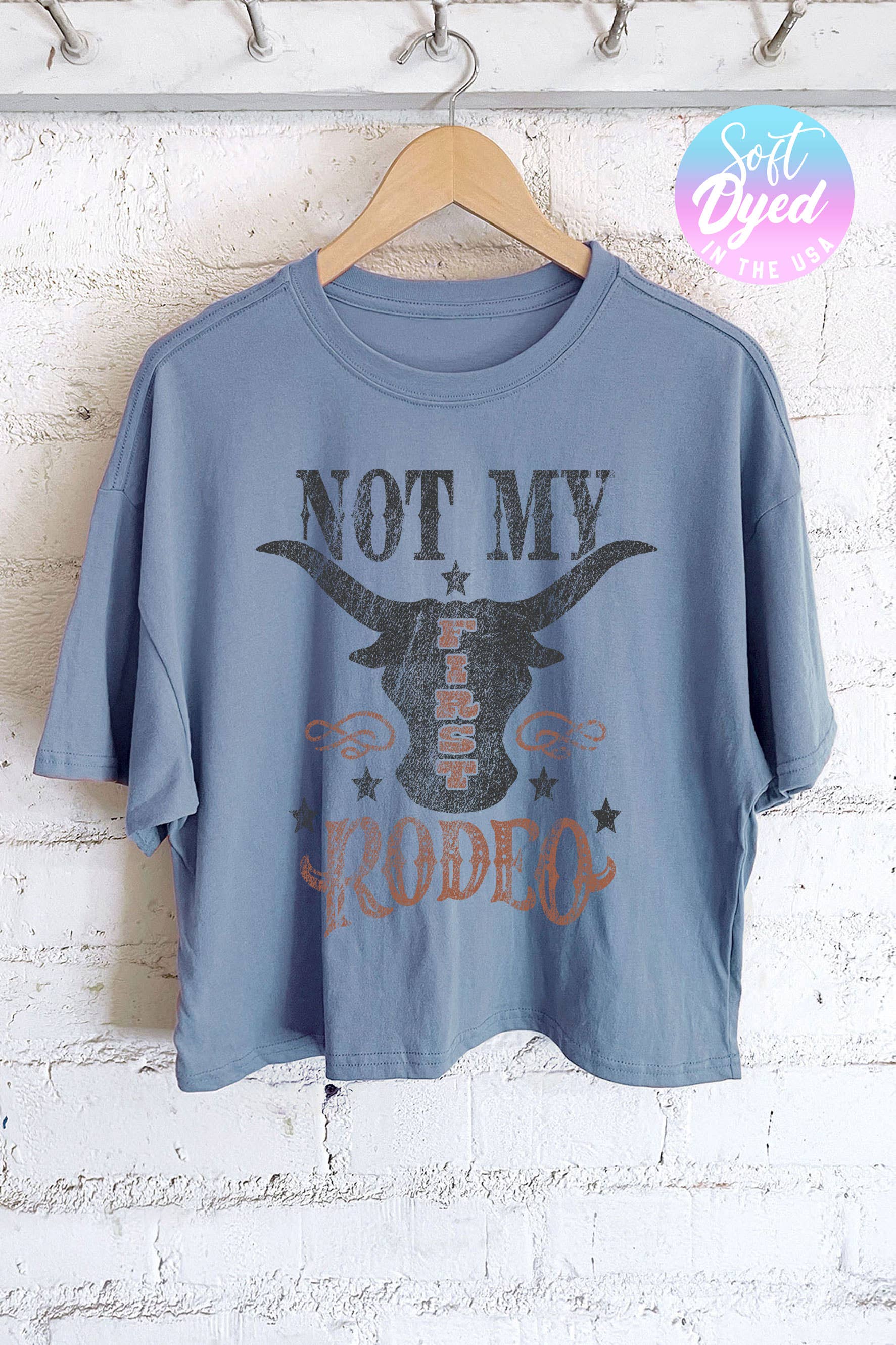 Rustee Clothing - Vente T-shirt sérigraphié – femme - CE N'EST PAS MON PREMIER HAUT COURT À MOTIF RODÉO2