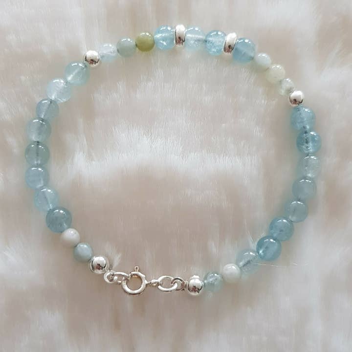 Bracciale acquamarina per la vendita all'ingrosso da parte di les secrets de Louisette