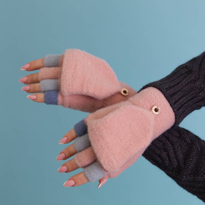 Leto Accessories – wholesale Vantar - Dam – Rainbow Tip Convertible Handskar - Söta Vintertillbehör