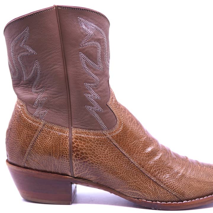 Genuine Ostrich Leg Botin for wholesale by Max Leather Inc.