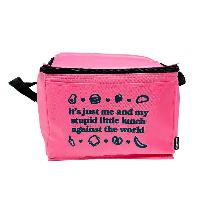 Krystan Saint Cat - Wholesale Lunch Bag/Box - Stupid Little Lunch Against The World Pink Cooler Bag