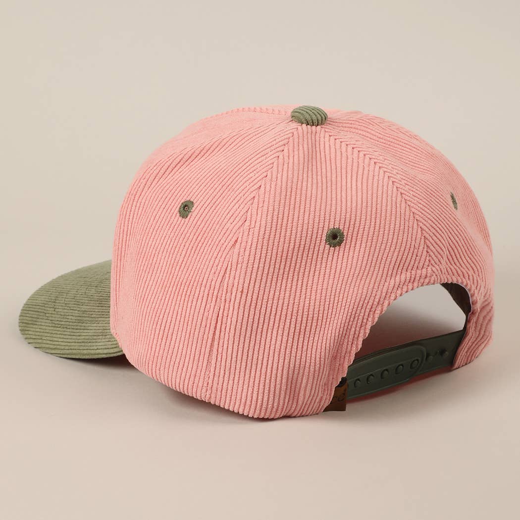 Fashion City - Wholesale Baseball Cap - Unisex - Plain Two Tone Corduroy 5 Panel Trucker Hat39