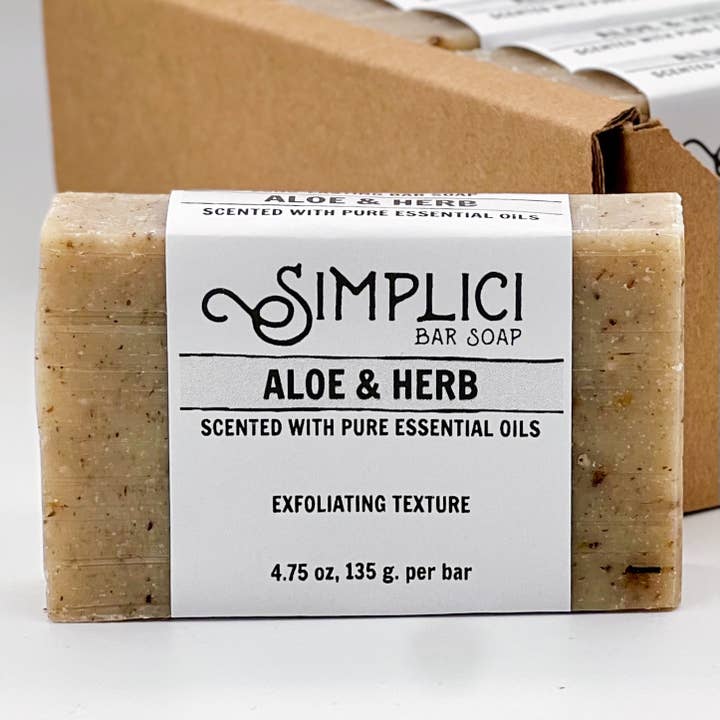 SIMPLICI Aloe & Herb Natural Soap (w/ essential oils) for wholesale by Simplici Soap Factory