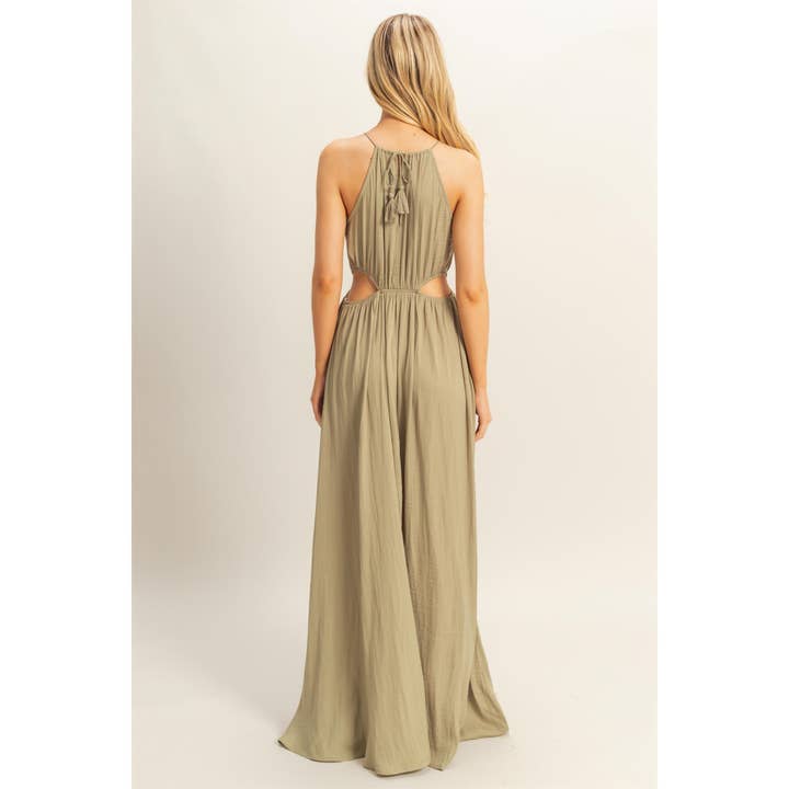 HYFVE - Wholesale Dress - Women's - HF25E129-Side Cutout Side Slit Maxi Dress