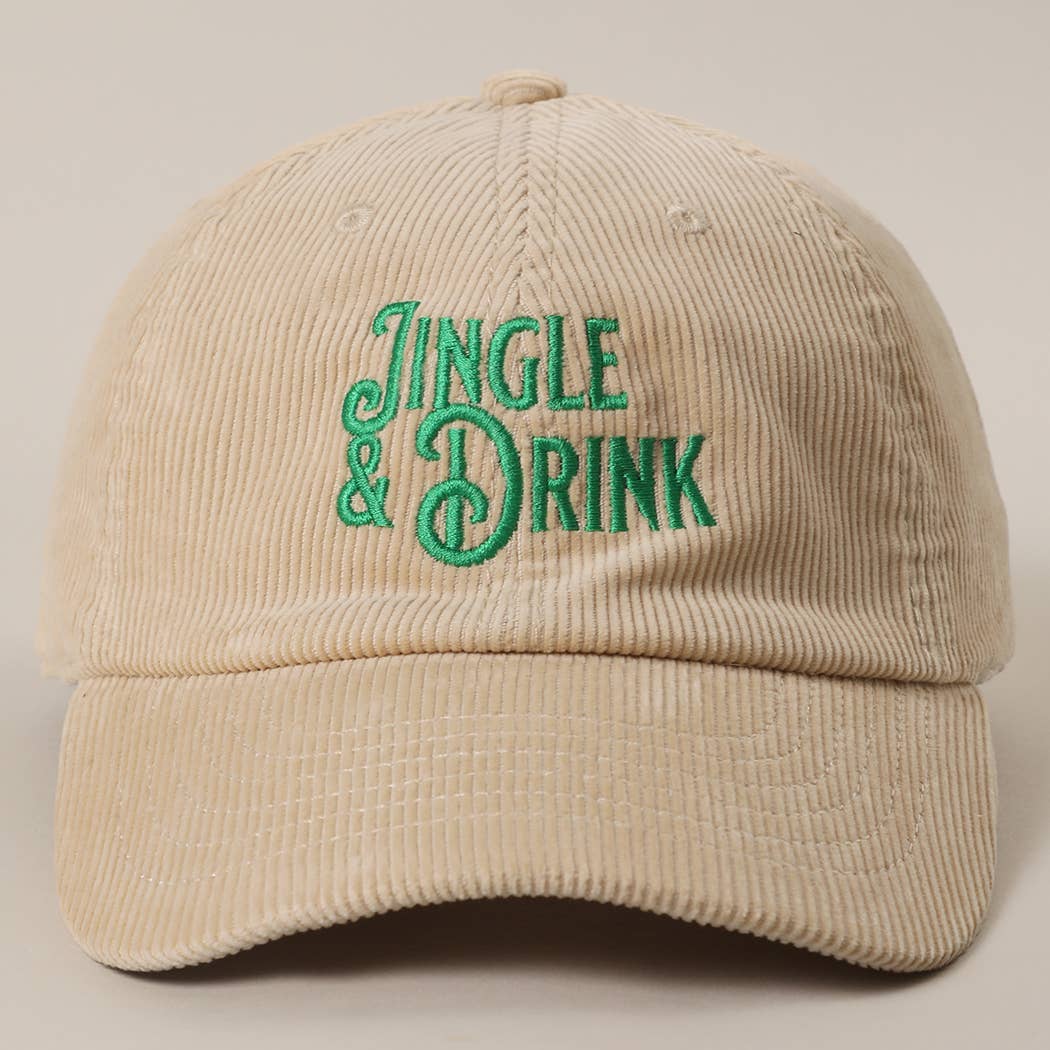 Fashion City – Engroshandel Baseballkasket - Unisex – JINGLE & DRINK Broderet Fløjl Baseball Cap12