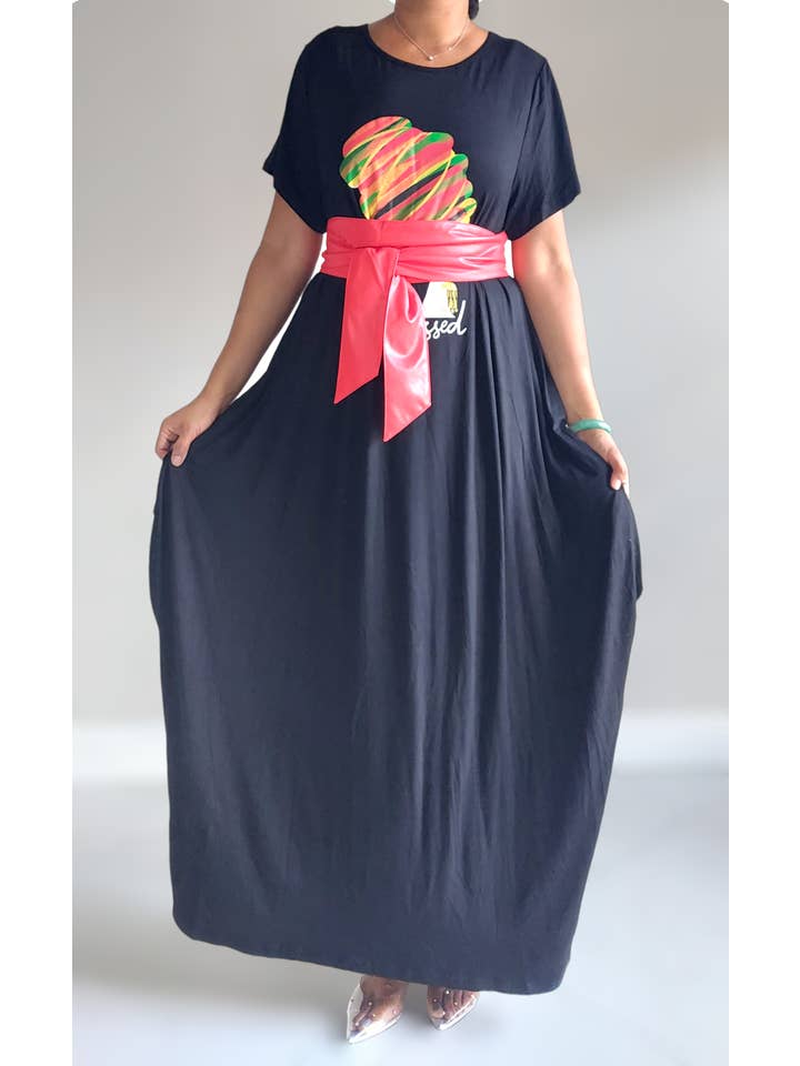 India Batik – Großhandel Kleid – Damen – Blessed Afro Bubble Jerseykleid, kurzärmlig, 2022SS7