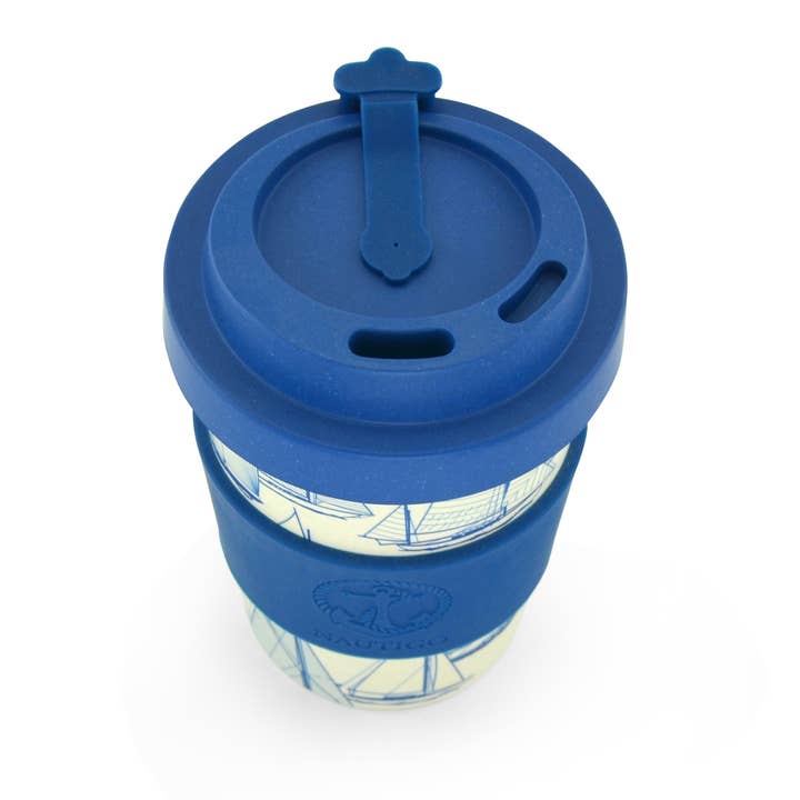 Sea Blue Bambu resor mugg | 300ml | NautiGo 'Segla bort' för wholesale på Faire