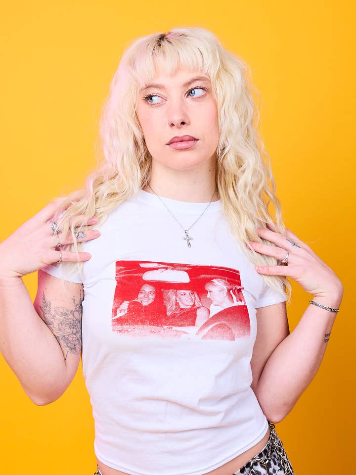 White Paparazzi Baby Graphic Tee for wholesale on Faire