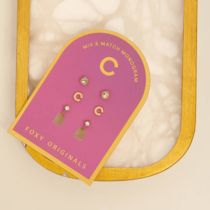 Foxy Originals - Wholesale Jewelry Set - Monogram Collection | Alphabet Mix & Match Earrings Pack27