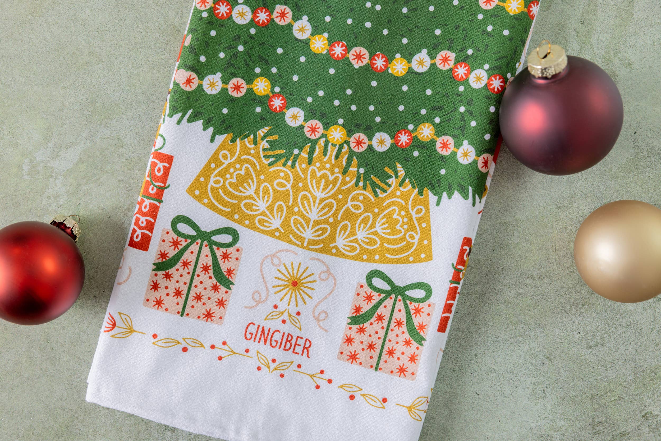 Gingiber - Wholesale Tea Towel - Christmas Tree Tea Towel – Holiday Kitchen Decor5